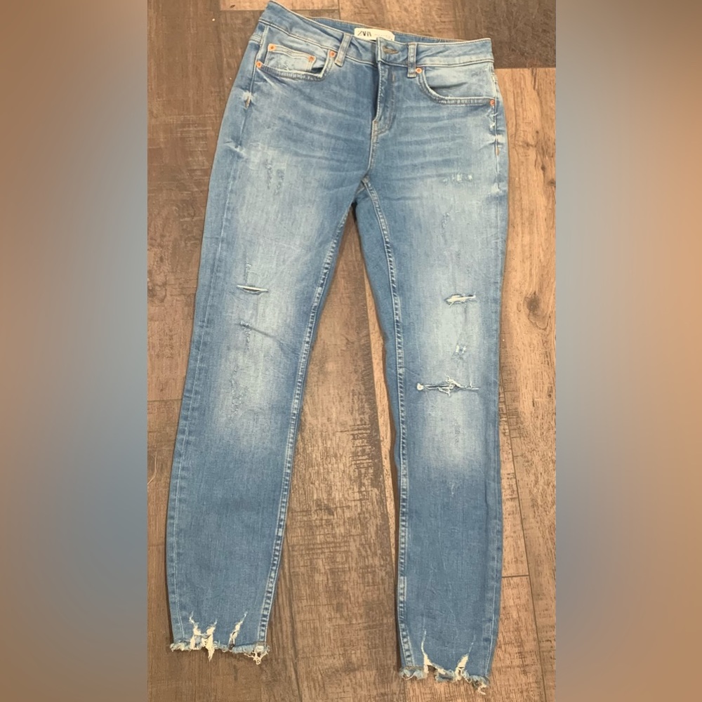 Zara ripped skinny jeans